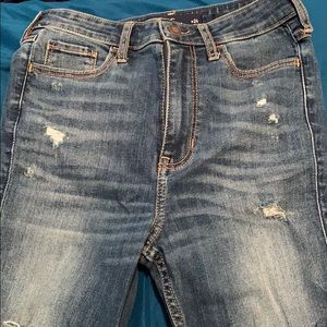 hollister lightly distressed ultra high rise jeans